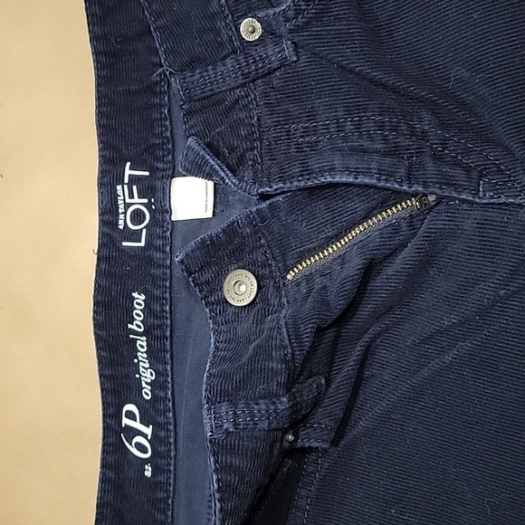 Loft Size 6 P Dark Blue Corduory "Original Boot" Jean Style Pants, Exc Used Cond - Picture 12 of 13
